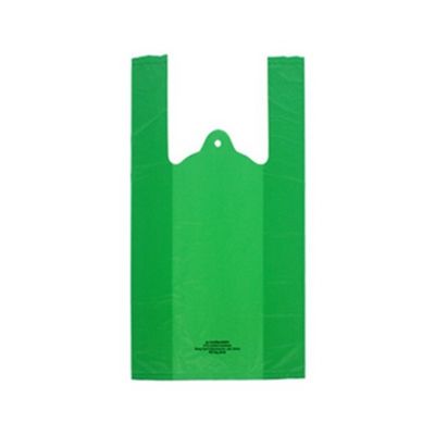 De bio Gebaseerde Beschikbare Zakken van het Huisdierenafval, Groene T-shirt Plastic Zakken LF-huisdier-004