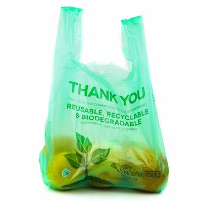 100% Biologisch afbreekbare Plantaardige Zakken, Douane Plastic Zakken met Handvatten