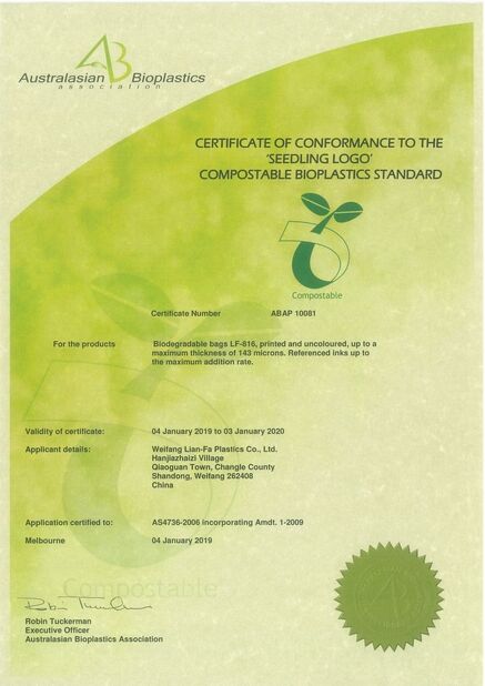 CHINA Weifang Lian-Fa Plastics Co., Ltd. certificaten